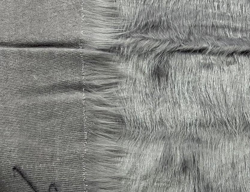 Tissu imitation fourrure au mètre gris ardoise 150cm polyester - 4