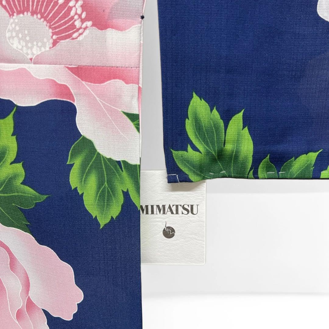 浴衣 牡丹 藍色 華やか お洒落 着物 032a d 着物 華やか