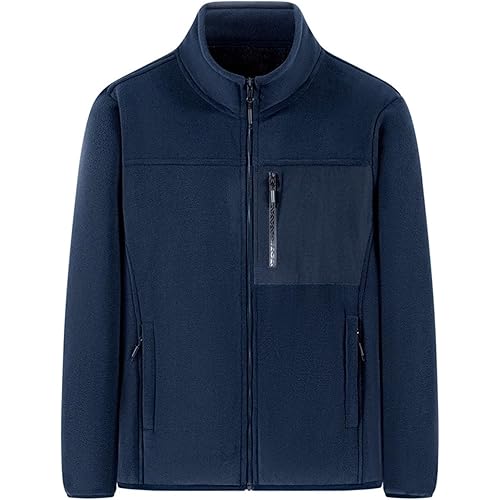 Mens Full Zipper Jacket Outerwear Fall Winter Fleece Jacket Warm Coat Outwear Clothes Plus Size Jackets