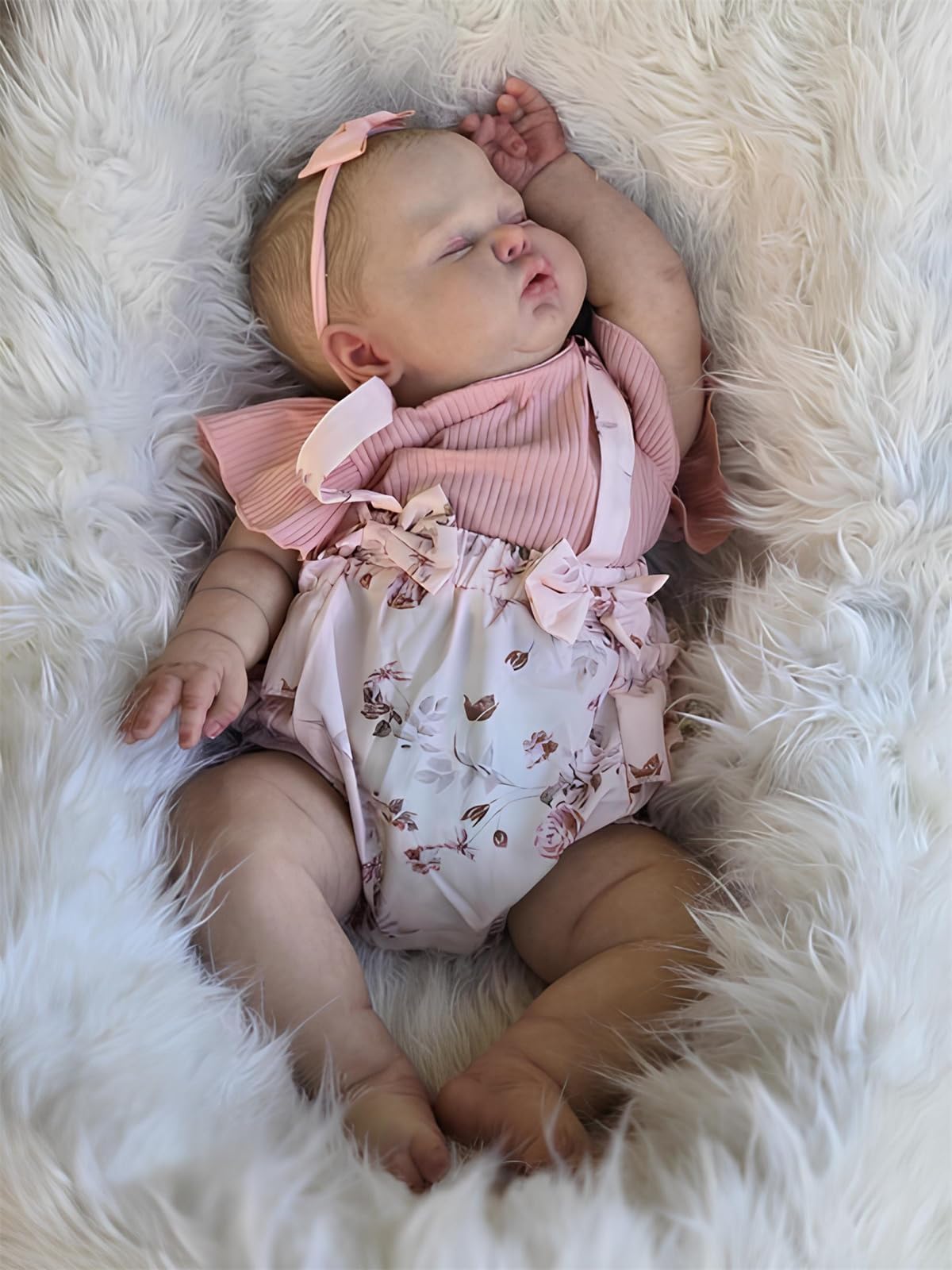 Zero pam Reborn Baby Dolls Realistic Girl 24 Inch Sleeping Silicone Baby Doll Cloth Body Real Looking Life Like Reborn Toddler Doll Newborn Dolls For Girls Boys Toys (Country)