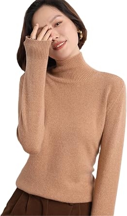 Fulbant Autumn Winter Women Saddle Shoulder Sweater Soft Warm Half Collar Rib Knit Jumper Basic Pullover