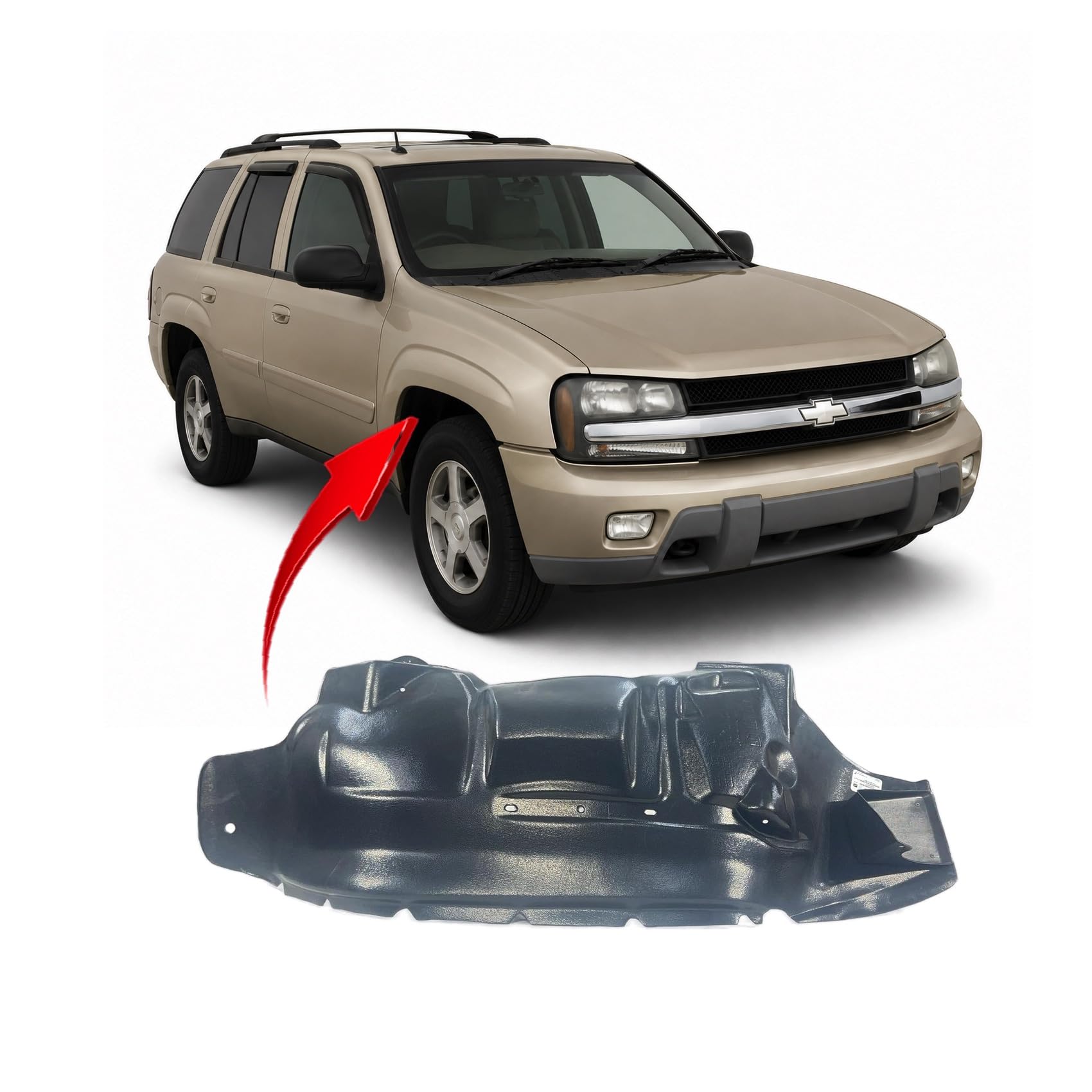 FitParts For Chevrolet Trailblazer 2002–2009 Front Right Fender Liner