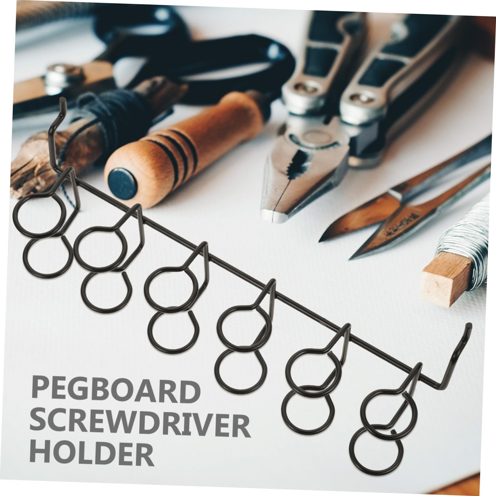 Angoily 6 Schraubendreherhalter für Lochwand Praktischer Pegboard Werkzeughalter mit Multi Ring Design Einfache Montage ohne Nägel für Schraubenzieher Zangen und Werkzeuge im und