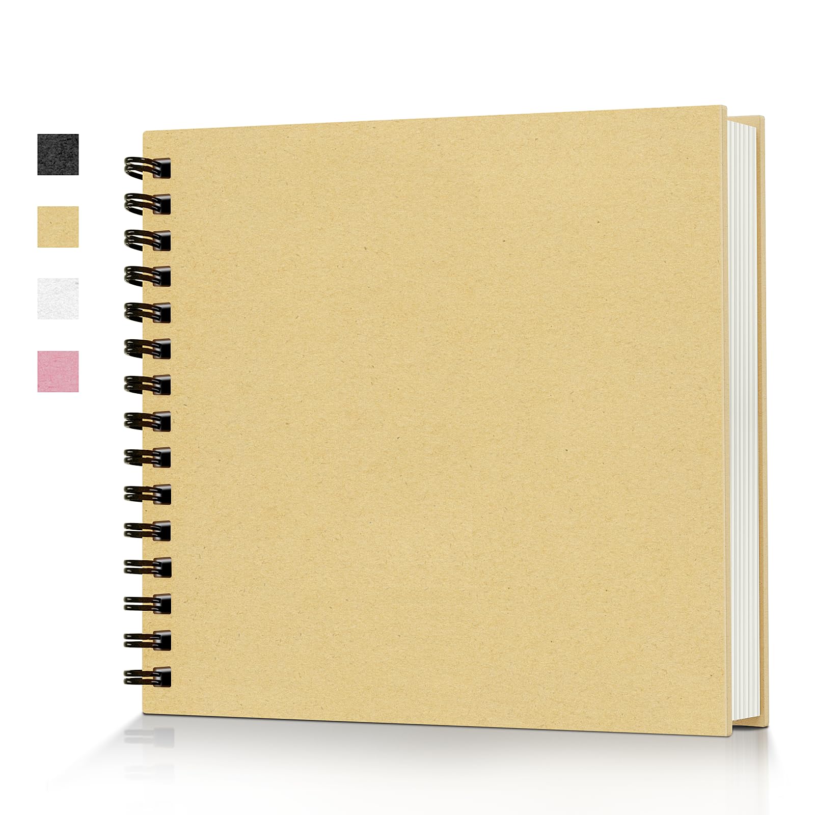 Popotop Fotoalbum, 20,3 x 20,3 cm, 60 Seiten, dekoratives Kraftpapier-Buch für 10,2 x 15,2 cm, DIY-Erinnerungs-Fotoalben als Geschenke für Hochzeit, Baby, Weihnachten, Schule, Familie