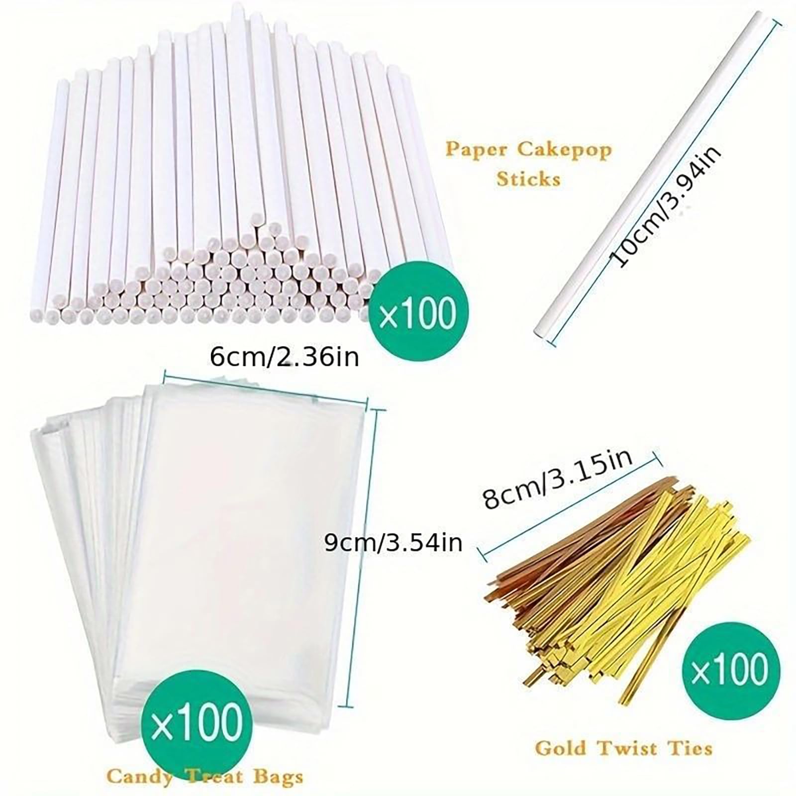 Image secondaire de Kit Complet de Bâtonnets et Emballages pour Gâteaux - 300 Pièces