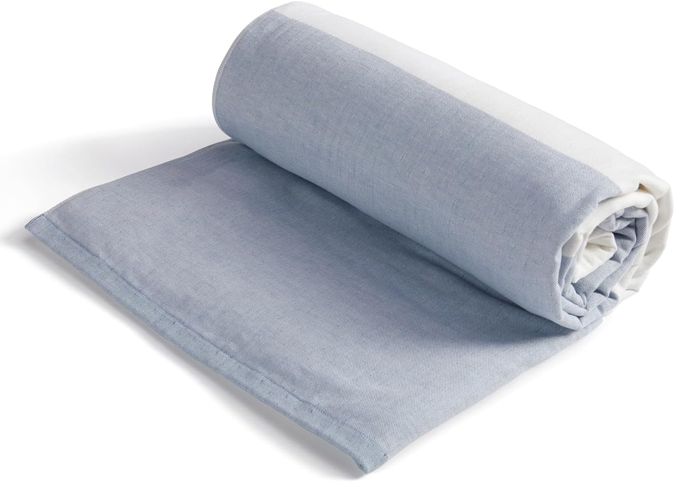 Loon & Lake Luxury Block Stripe Beach Towels | Oversized 36" x 72" | Crafted from 100% Combed Cotton | Plush and Absorbent Beach Towel or Pool Towels | Fouta & Terry | Balch Collection - Sea Mist - Image 9