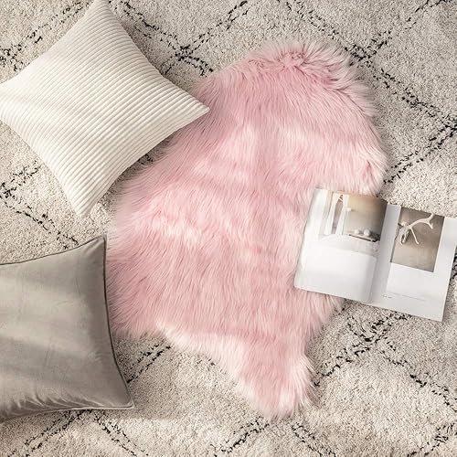 Miniatura 7 de Miulee - Tapete esponjoso, suave y mullido de pelo sintético, alfombra de piel de oveja de felpa para dormitorio, sala de estar, sofá y silla, 2 x 3