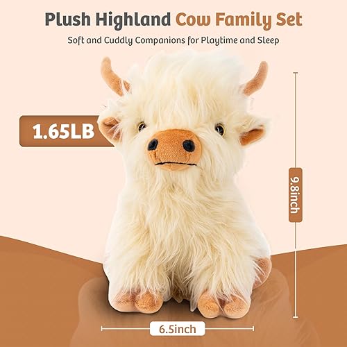 Miniatura 3 de Marysun Animal de Peluche de Vaca de las Tierras Altas Apto para Microondas - Animal de Peluche con Peso, Almohadilla Térmica, Regalo Acogedor para