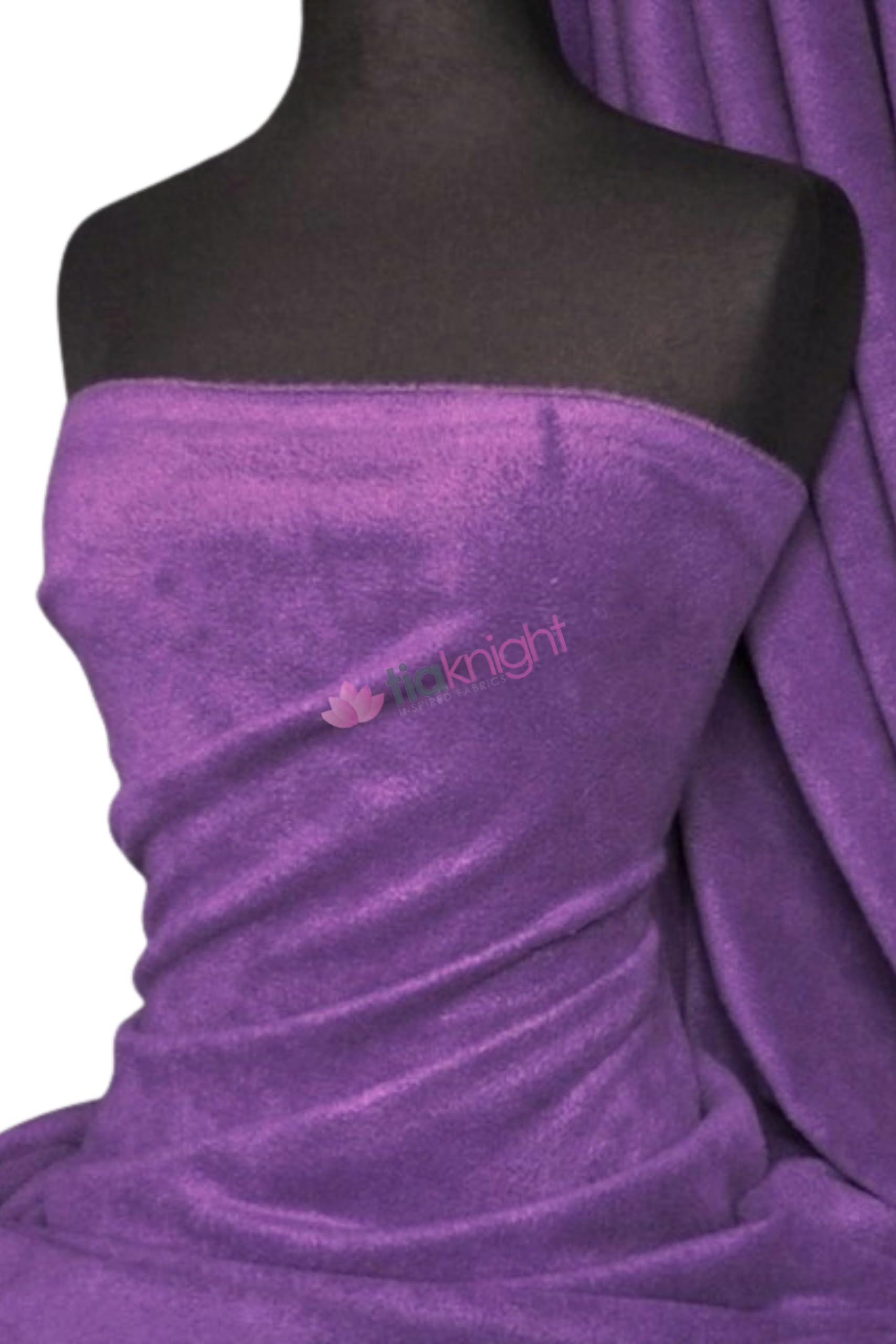 Premium Quality Anti-Pill Super Soft Polar Fleece Soft Washable Fabric Sold by The Metre 50+ Colours by Tia Knight (Purple, 1 Metre)