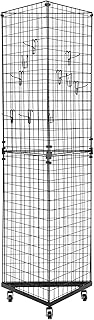 Triangular Gridwall Panel Display Stand, Floor-Standing Grid Display Rack, Heavy Duty Metal Gridwall Display Stand for Retail, Craft Fairs, Home Organization - Black