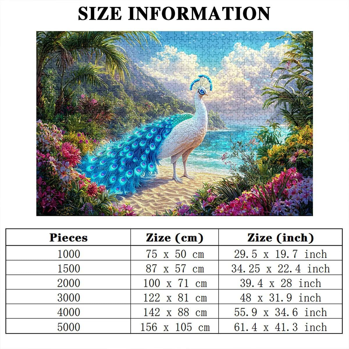 Puzzle 2000 elementów dla dorosłych, paw, 2000 elementów, z pudełkiem na prezent, drewniane puzzle dla dorosłych z naturalnym drewnem, prezenty dla kobiet, prezenty dla mężczyzn, duże drewniane puzzle