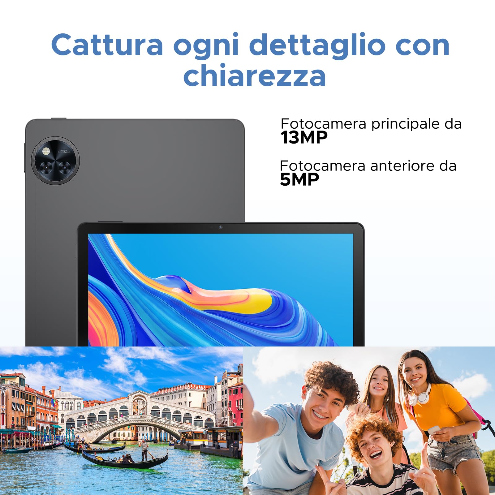 U11 PRO 2026 Tablet Android 16, 30GB+256GB/2TB Gemini AI, 8580mAh 7.9mm Thin Tablet 11 Pollici, T7200 Octa Core Tablets Gaming, 90Hz 1080P 13MP+5MP, Widevine L1/Face ID/5G WiFi/BT5.0/OTG/GPS