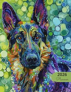 2026 Planner: Mosaic Dogs German Shepherd: Stylish Weekly and Monthly Organization