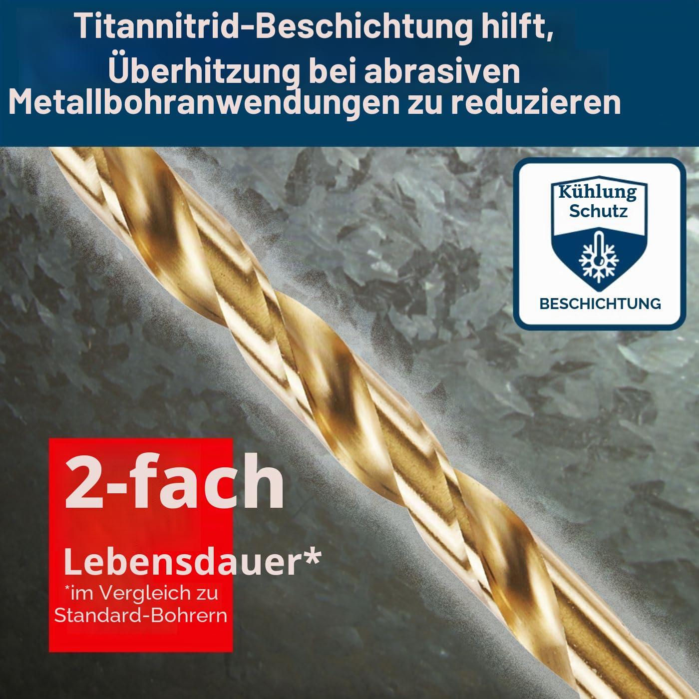 BOSCH TI29 29-teiliges sortiertes Set Titan-Nitrid beschichtete Metallbohrer mit mitgeliefertem Koffer mit drei-flachem Schaft für Anwendungen in schweren Kohlenstoffstählen, leichtem Metall, Hartholz
