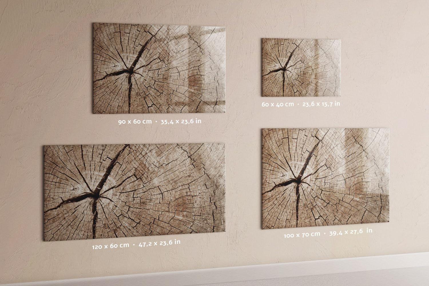 Pizarra de vidrio decorativa 100x70 cm | Viejo tocón de madera
