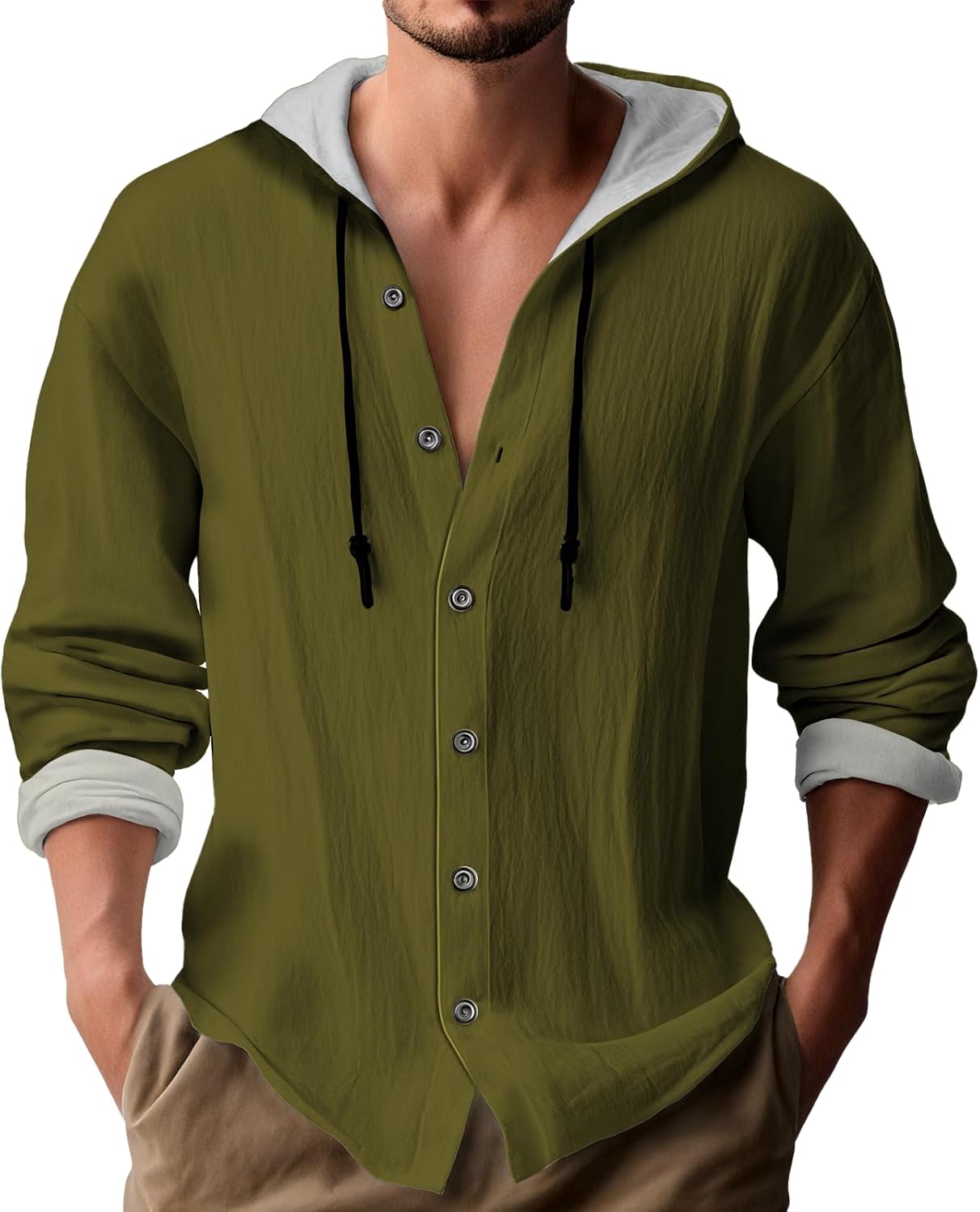 Retro Long Sleeve Hooded sweatshirt for Men Graphic Hoodies Pullover Lightweight Bu...