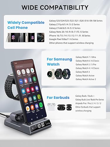 Miniatura 10 de Wireless Charger for Samsung Galaxy S24 Ultra, For Samsung Charging Station for Galaxy S23 UltraS22S21S20Z Flip5Note20, Watch Charger for Samsung