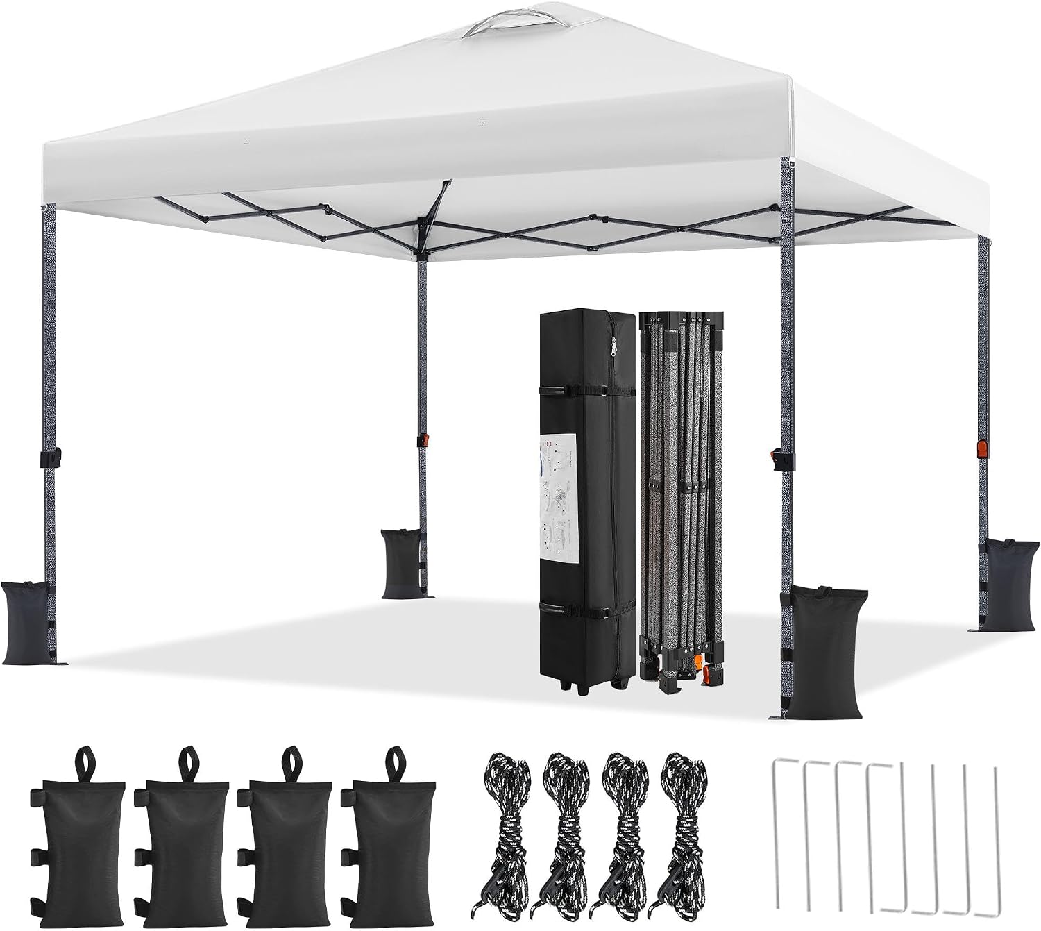Yaheetech Faltpavillon 3x3m – Wasserdicht, Höhenverstellbar (bis 282cm), Mit Tasche & Sandsäcken