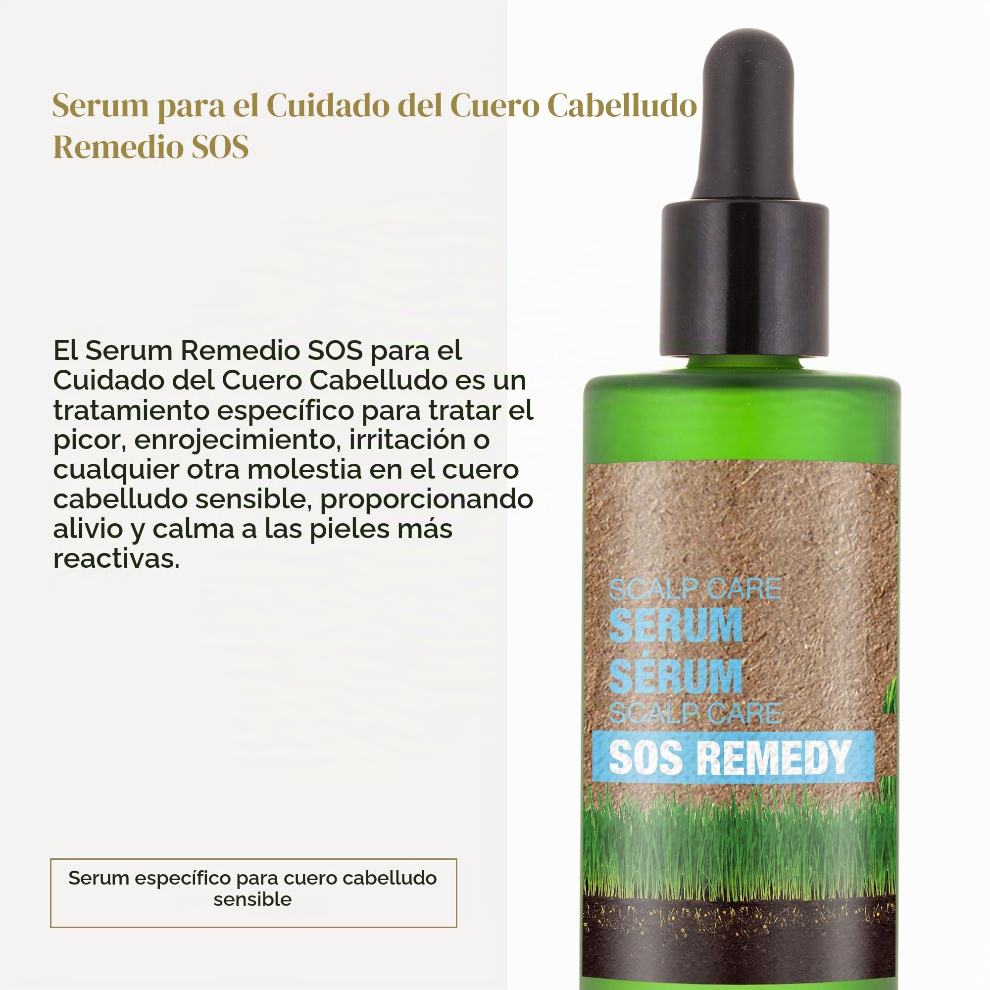 SALERM - Sérum Cuero Cabelludo Sensible - Sérum Scalp Care SOS Remedy Biokera Natura - 45 ml - con Miel y Extracto de Sauce - Combate Picores, Rojeces e Irritaciones - Nutre y Calma