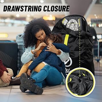 V VOLKGO Car Seat Travel Bag For Airplane with Carrying Handles, No Shoulder Straps, Car Seat Bags for Air Travel Carseat Travel Cover, Carseat Travel Bag Cover for Airplane Travel