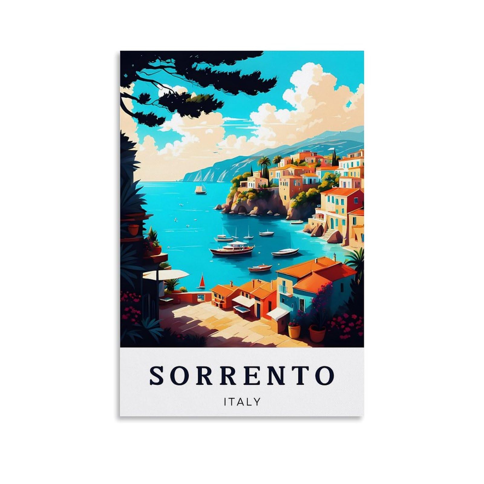 EZMLFA 5D Diamond Painting Kits for Adults,Sorrento Italy,DIY Full Round Drill Diamond Dot Gem Art Kits for Adults,Crafts for Decor 30x40cm