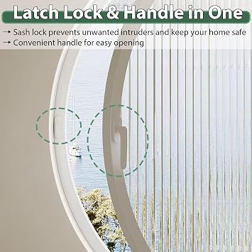LXLZYXSF Round Porthole Pivot Window Flush Mount Small Window, 360 Rotation Aluminum Sliding Window for Kitchen Home Decor, 17in 19in 21in 23in 25in 27in 29in 31in(White B,20 Dia)