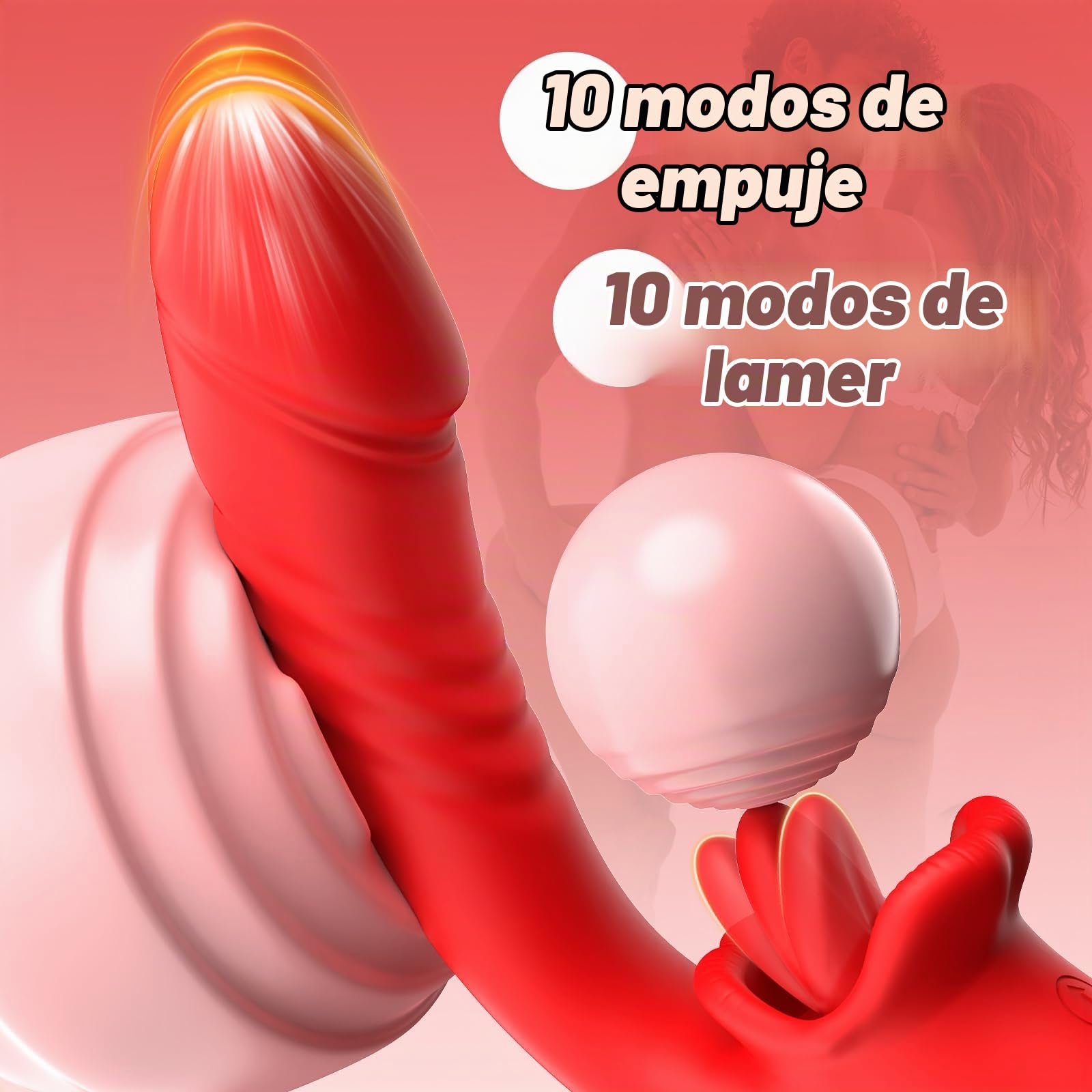 Vibrador para Mujer con Función de Embestida y 10 Modos de Lengua - Juguete Sexual para Estimulación del Punto G y Clítoris, Vibrador de Lengua con Múltiples Patrones