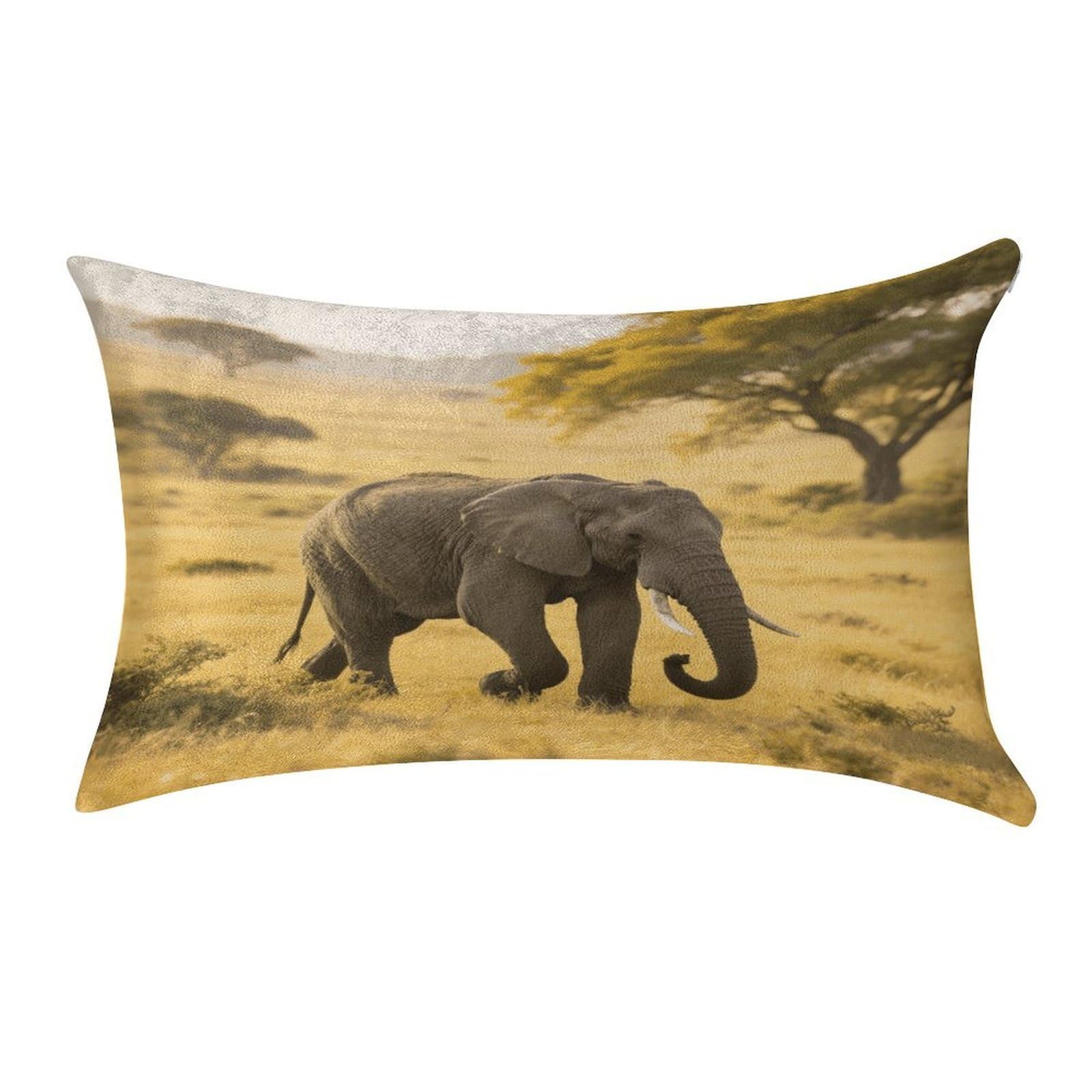 VstaDank Elephant Pillow Covers Rectangular Cushion Case Cozy Decorative Throw Pillowcase Luxury Lumbar Pillow Shells with Zipper Soft Velvet Pillows Shams 12 X 20 in