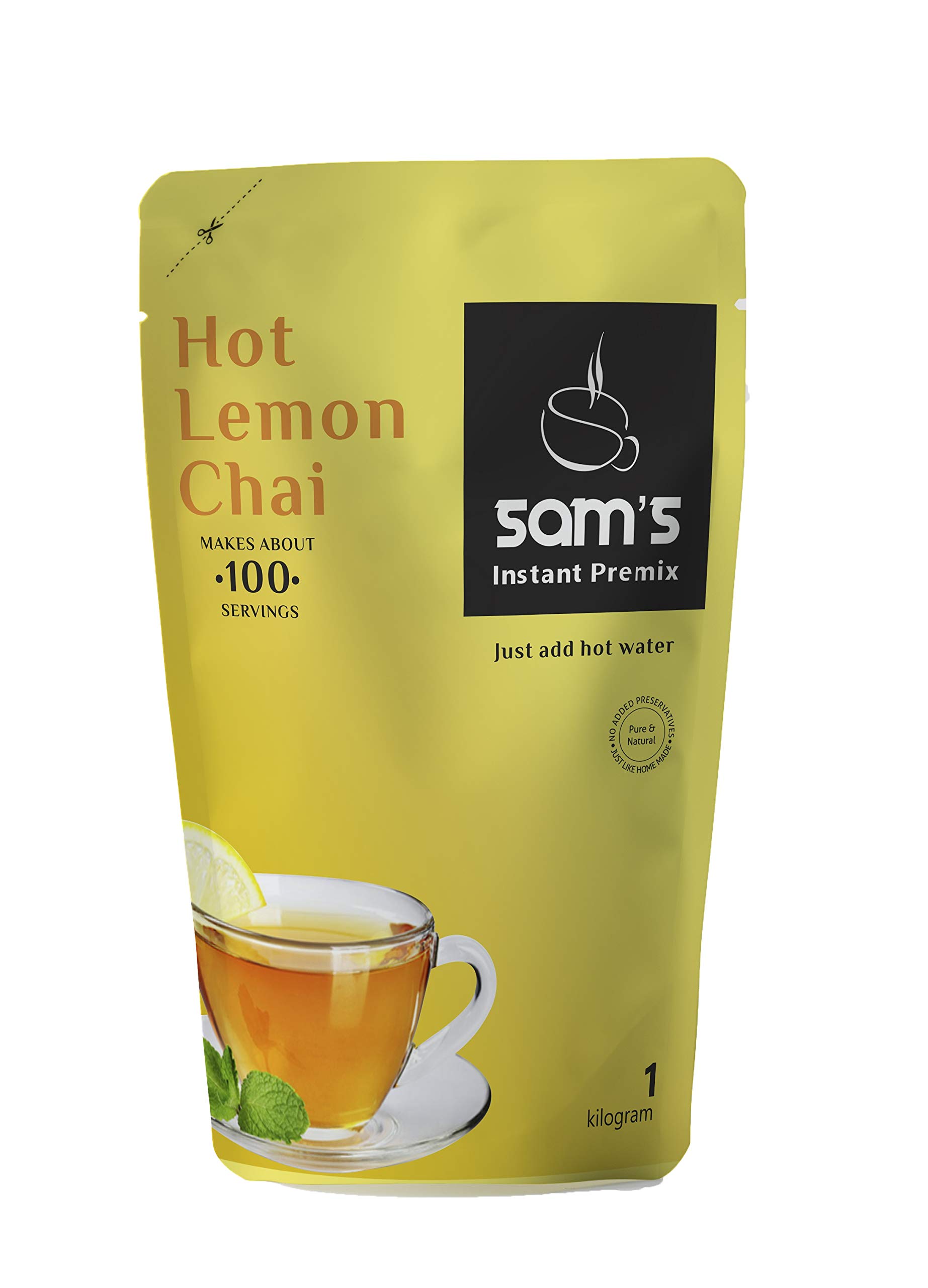 Sam's Instant Tea Premix Hot Lemon 1 Kg - Instant Tea | Tea Premix | Hot Lemon Tea | Hot Lemon Chai