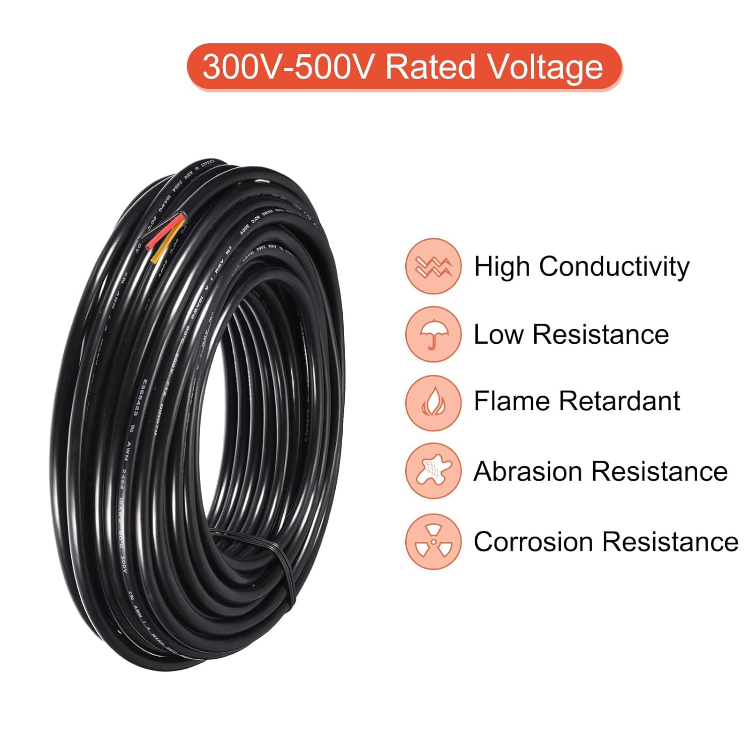 MECCANIXITY Power Cable 3 Conductor Electrical Wire 18AWG 65.6ft 20 Meters UL2464 Electrical Wire PVC Cord Copper Cable for LED Strips Lamps Lighting