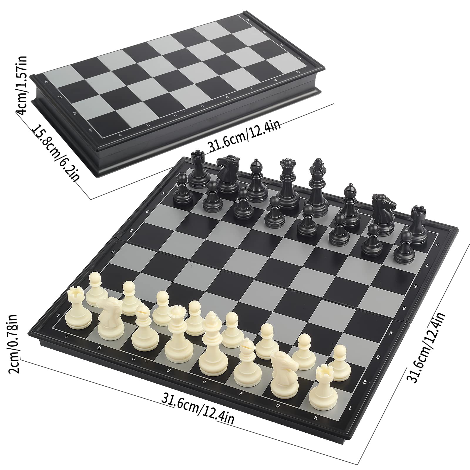 Andux Zusammenklappbares Magnetisches Schach-Reisebrettspiel GJXQ-04 (L)