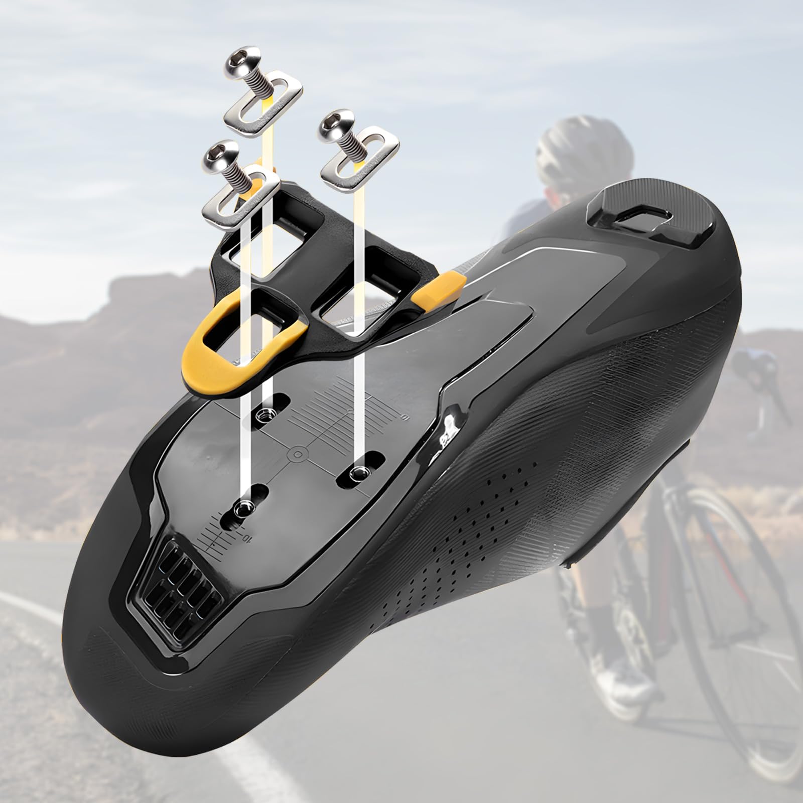 Cales De Pédales VTT Route LPZMPZ Compatibles Shimano SPD SL SM-SH11 - Jaunes Antidérapantes