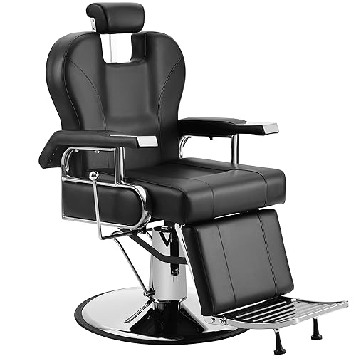 Silla de Barbero Vintage, Silla de Salón Reclinable de Alta Resistencia para Peluquero, Silla Hidráulica Reclinable Multiusos para Trenzado,