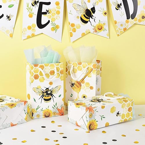 Miniatura 3 de WERNNSAI Paquete de 16 bolsas de regalo de abejas, suministros de fiesta de abejas, bolsas de recuerdo para niños y niñas, decoraciones de