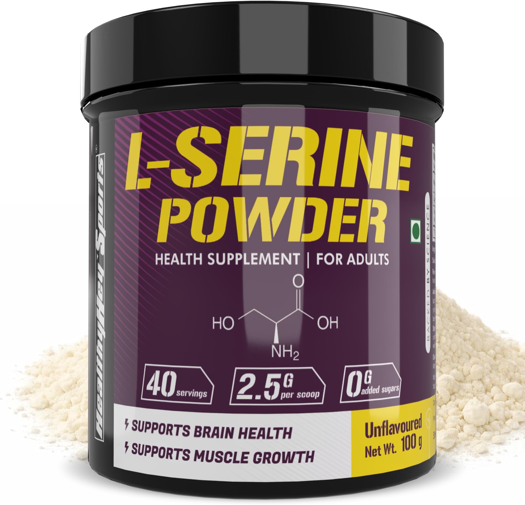 HealthyHey Sports L-Serine Powder - 100g - Unflavoured