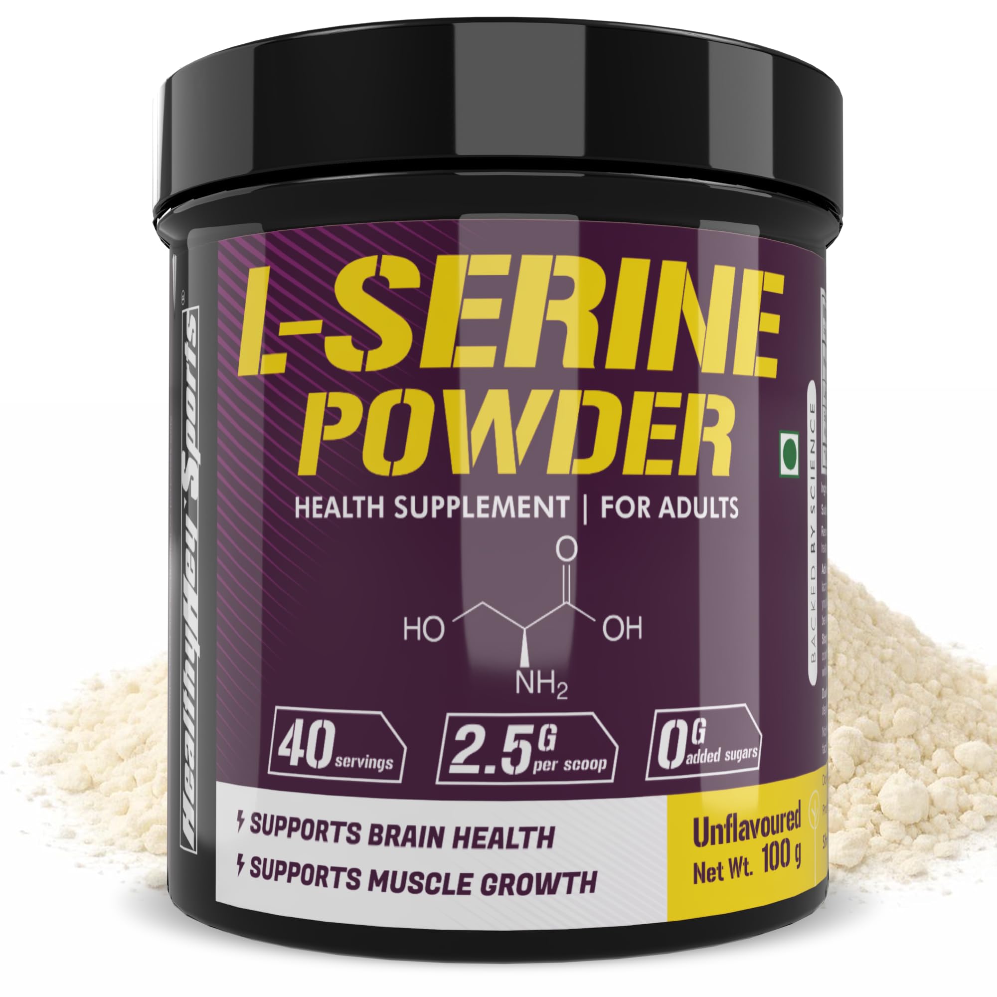 - HealthyHey Sports L-Serine Powder - 100g - Unflavoured