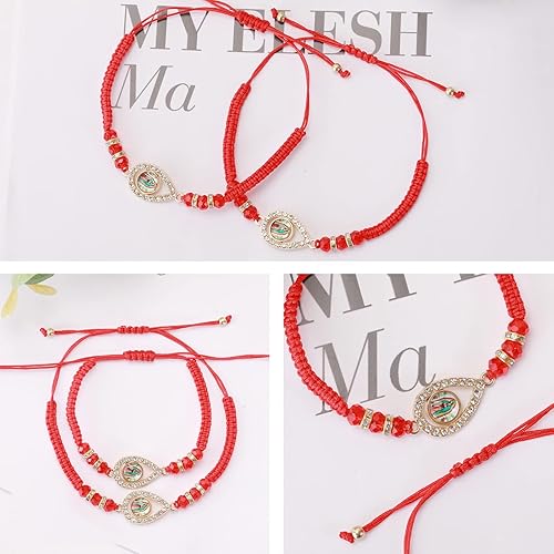 Miniatura 4 de BONITTER 612 PCS Virgin MarySaint BenedictSaint Jude bracelet Rosary Handmade Red Knot String Bracelets Luck bracelet Men Or Women As Gifts and Used