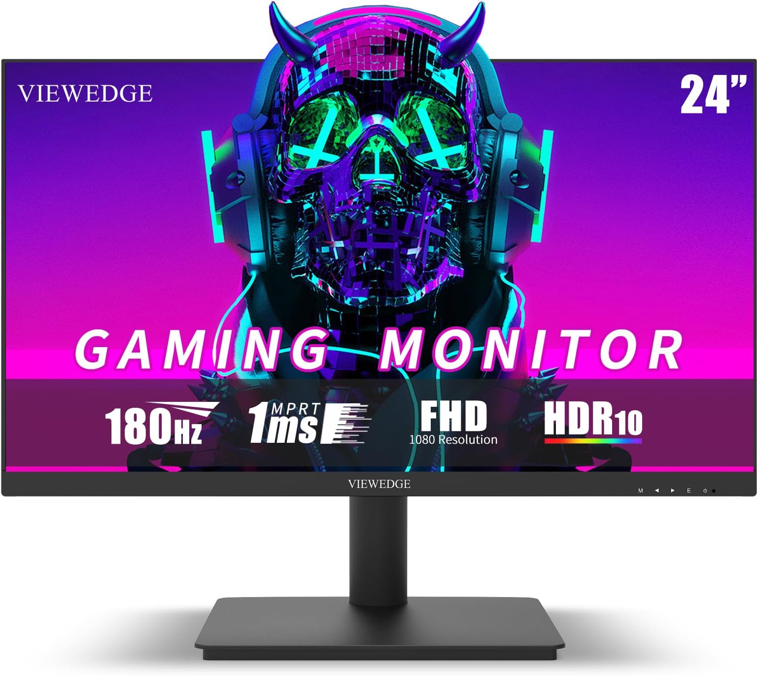 Viewedge Gaming Monitor 24 Inch FHD 180Hz, VA Panel 1ms, PC Monitor 1080p and HDR 10 with 100% sRGB, Blue Light Filter, 2 HDMI & 1 DP Connection, Support of FreeSync and Wall Mounting