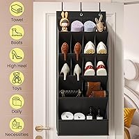 Vista 2 de Over the Door Shoe Rack with Large Deep Pockets, Door Shoes Organizer for Closet, Hanging Boots Shoe Rack, Behind the Door Narrow Shoe Holder