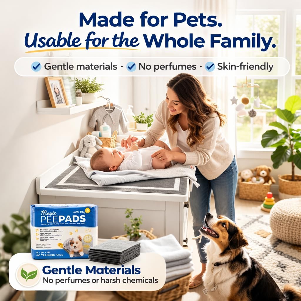 Alpha Paw - Odor Eliminating Pee Pads for Dogs, Extra Thick Disposable Leak-Proof Dog Pads, Quick-Dry, Non-Slip Backing, with Pheromones to Attract Your Dog