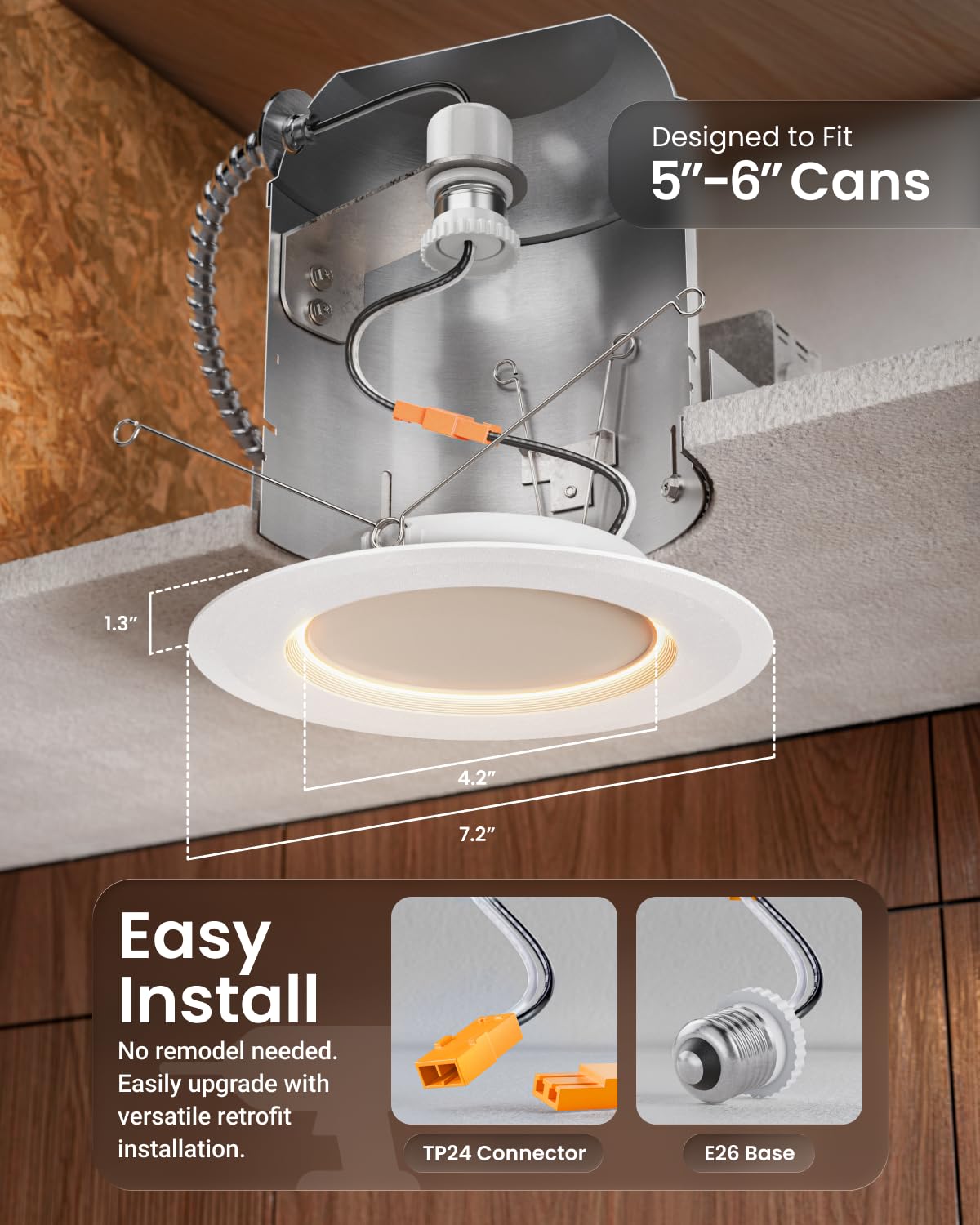 Sunco LED Recessed Lights - 24 Pack with Night Light -3