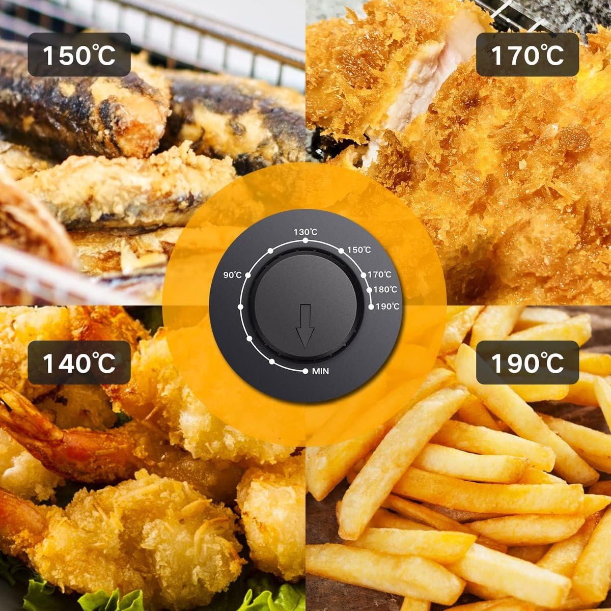 ROYALTY LINE, Friggitrice EFT2000L da 3 L 2000 W - Friggitrice elettrica con cestello da 15 L, timer preciso, tubo a riscaldamento rapido, facile da pulire, ideale per fritture gustose