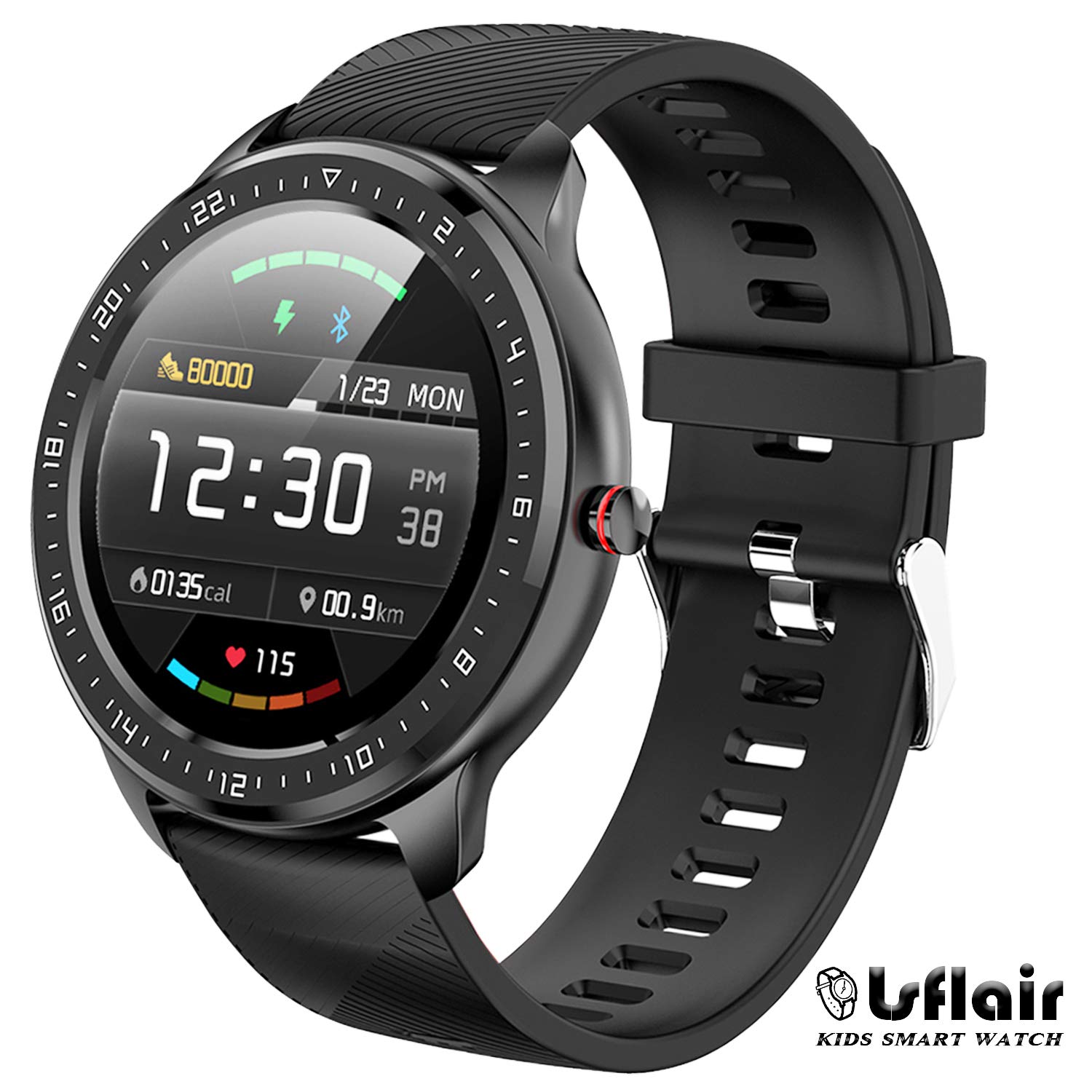 【Fitness smart Watch】- Bluetooth Touch Screen Fitness Tracker Smartwatch With Waterproof Heart Rate Monitor,Step Counter Sleep Fitness Watch,Compatible With IOS & Android for Women Men Teenager(Black)