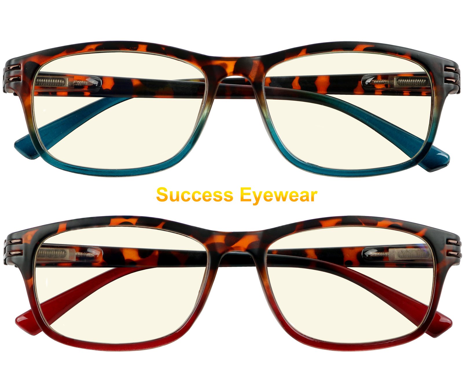 Success Eyewear 2 pares de lentes de lectura antirreflejos con bisagra de resorte, color degradado, para hombres y mujeres