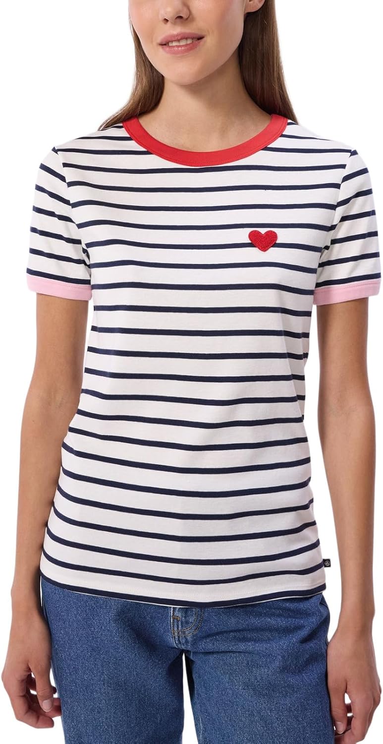 Petit Bateau Women's Short-Sleeved Cotton T-Shirt Striped Sizes XS-XL