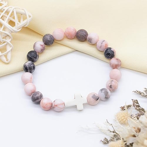 Miniatura 6 de TOLOWOBK Graduation Gifts for Her Daughter Mothers Day Gifts for Daughter Cross Bracelet Beaded Bracelets Baptism First Communion Gifts for Girls,