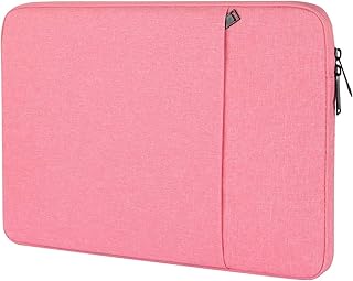 حافظة لاب توب 15.6 انش رفيعة ومقاومة للماء للعمل بجزء داخلي ناعم لاجهزة ديل والين وير وام اس اي جيمنج واتش بي وابل ماك بوك ولاب توب مايكروسوفت سيرفس ولاب توب بوك وهواوي ولينوفو واسوس وسامسونج، وردي