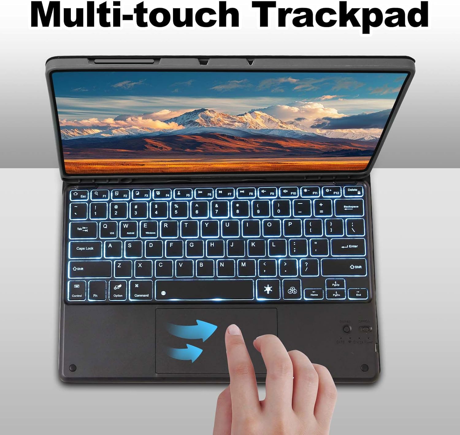 Keyboard Case for Samsung Galaxy Tab S10 FE Plus/S10 FE+ 13.1-Inch 2025, Detachable 7 Colors Backlit Bluetooth Keyboard, Smart Touchpad, Folio Cover with S Pen Holder (Black)