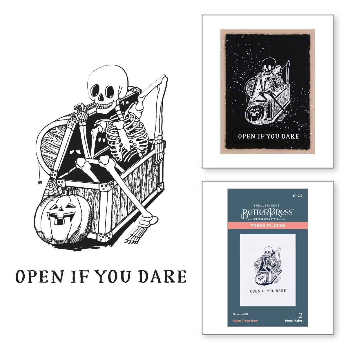 Spellbinders Open if You Dare Press Plates from the Betterpress Halloween Collection, METAL - Image 2