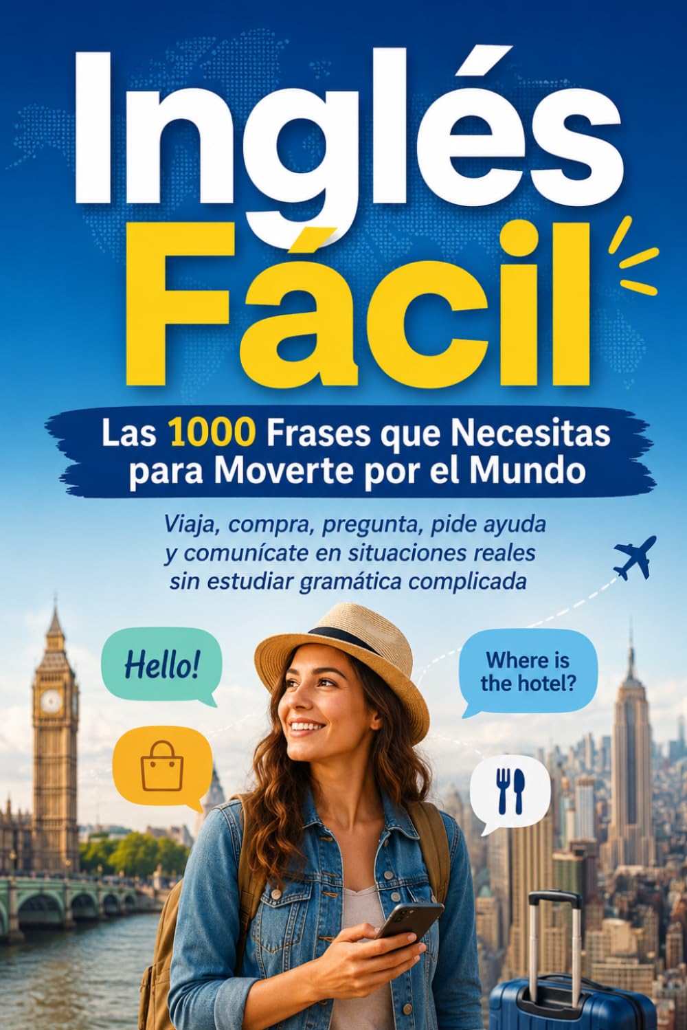 Inglés Fácil: Las 1000 Frases que Necesitas para Moverte por el Mundo: Viaja, compra, pregunta, pide ayuda y comunícate en situaciones reales sin estudiar gramática complicada